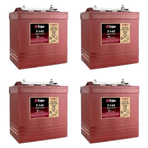 Trojan T145 6 Volt, 260 AH Deep Cycle Battery - 4 Pack